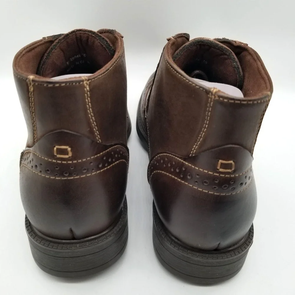 English Laundry Mens Chuck EL2504B Brown Leather Wingtip Ankle Boots Size‎ 9